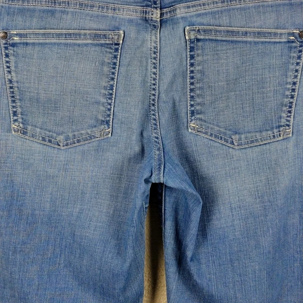 Pilcro and the Letterpress Blue Light Wash Whiskering Mid Rise Straight Leg Jean - Picture 11 of 13